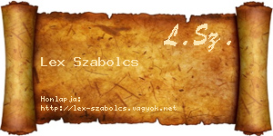 Lex Szabolcs névjegykártya
