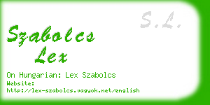 szabolcs lex business card